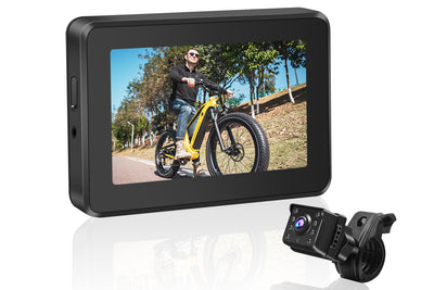 4.3" AHD 1080P Monitor E-bike Rear View Mirror, Night Vision Bike Camera for Handlebars