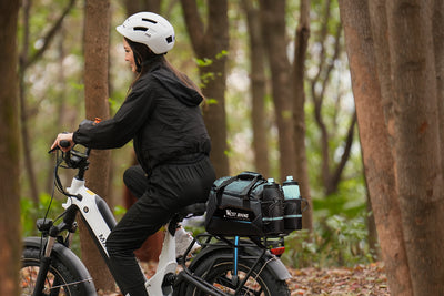 25L Hard Shell Rear Rack Bag with 2 Water Bottle Bags