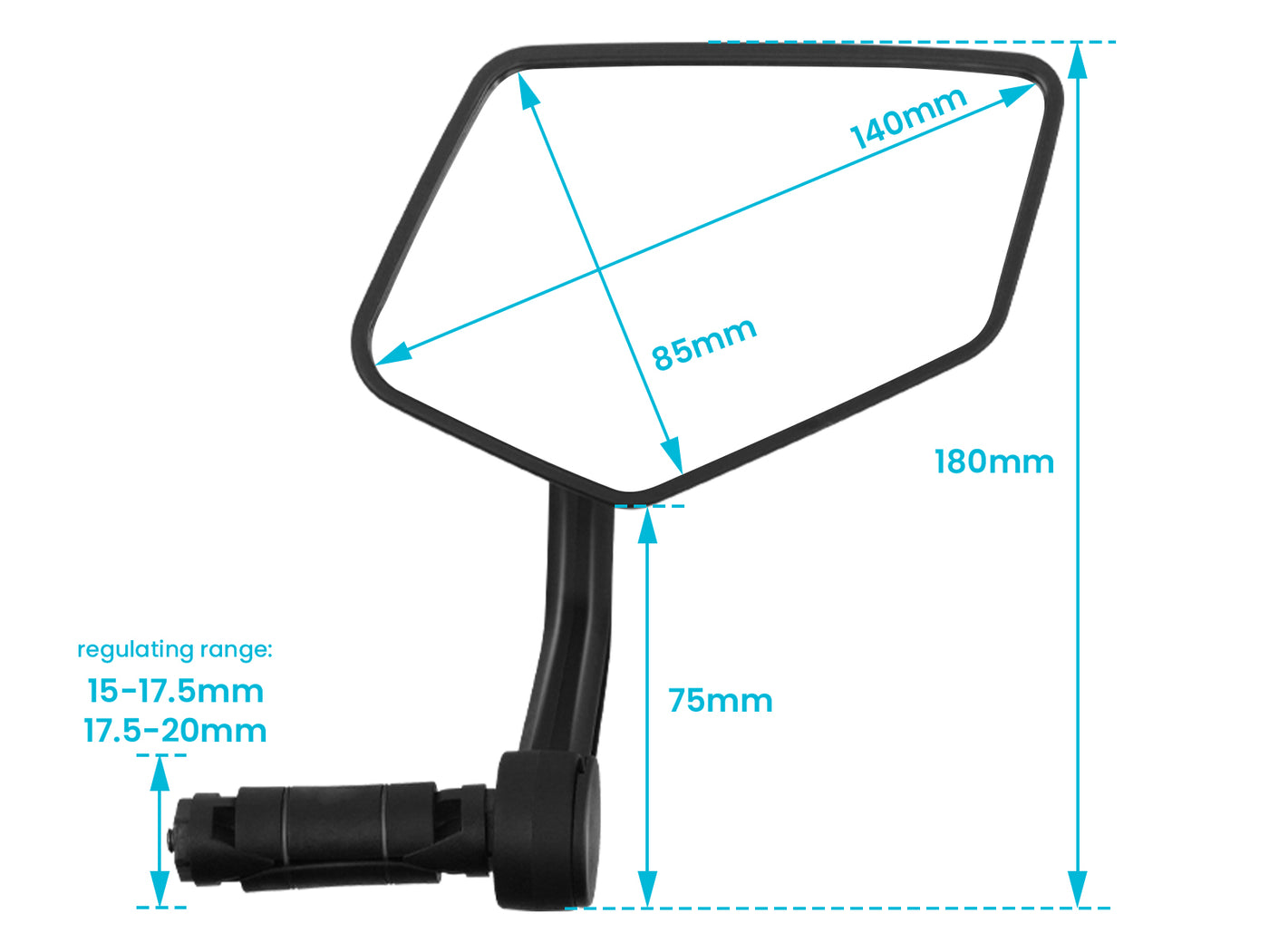 Extra-Large Handlebar End Ebike Mirror