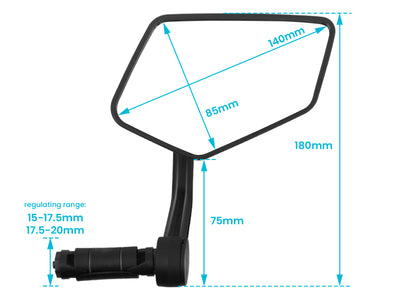 Magicycle Extra-Large Handlebar End Ebike Mirror