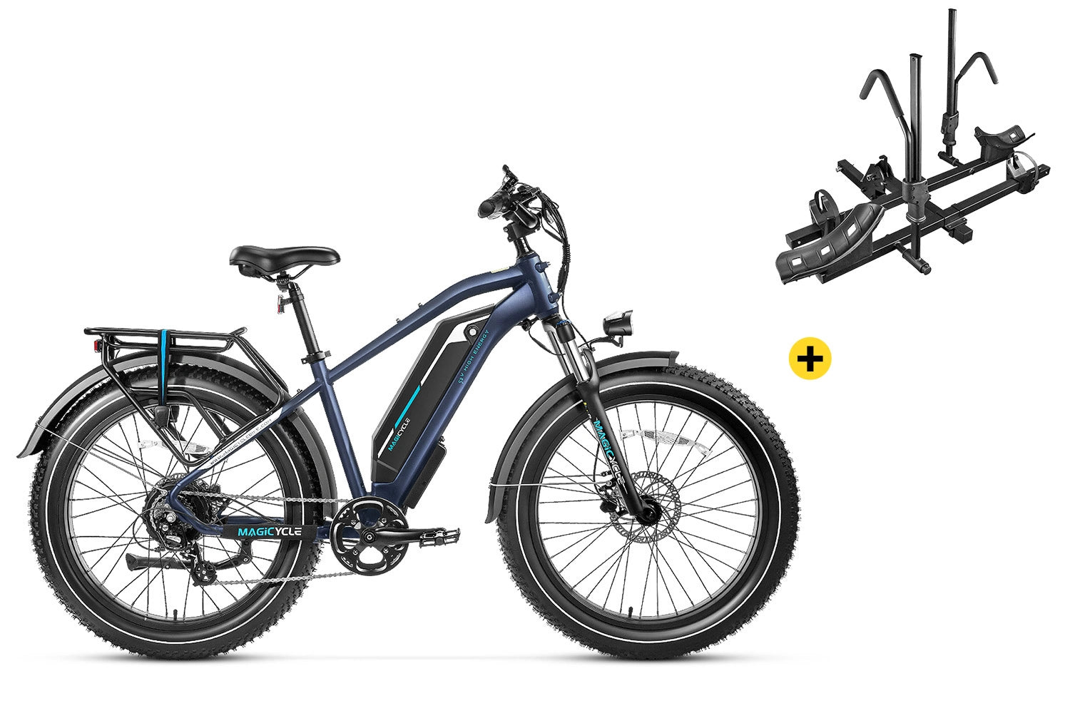 Bundle Sale - Magicycle Cruiser Pro E-Bike With A Hitch Bike Rack