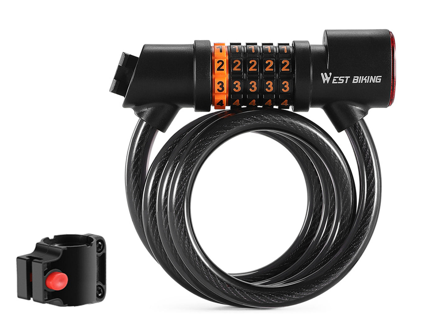WestBiking Electric Bike Lock Cable with Tail Light