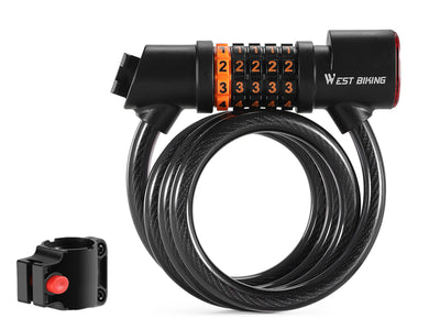 WestBiking Electric Bike Lock Cable with Tail Light