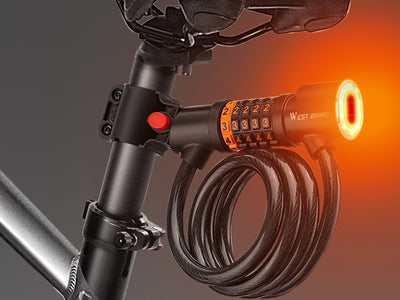 WestBiking Electric Bike Lock Cable with Tail Light