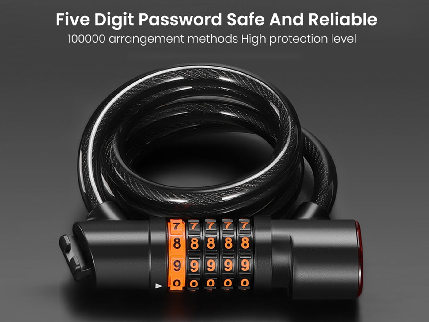 WestBiking Electric Bike Lock Cable with Tail Light