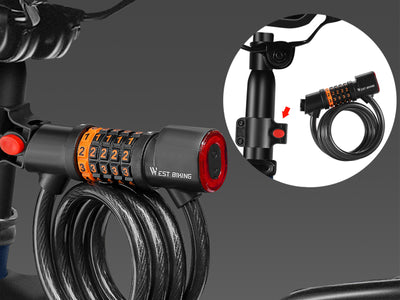 WestBiking Electric Bike Lock Cable with Tail Light