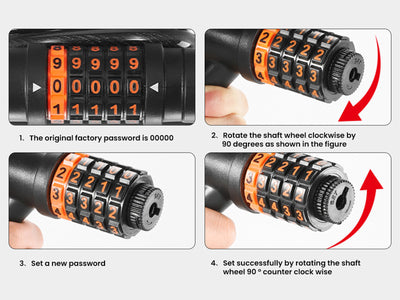 WestBiking Electric Bike Lock Cable with Tail Light