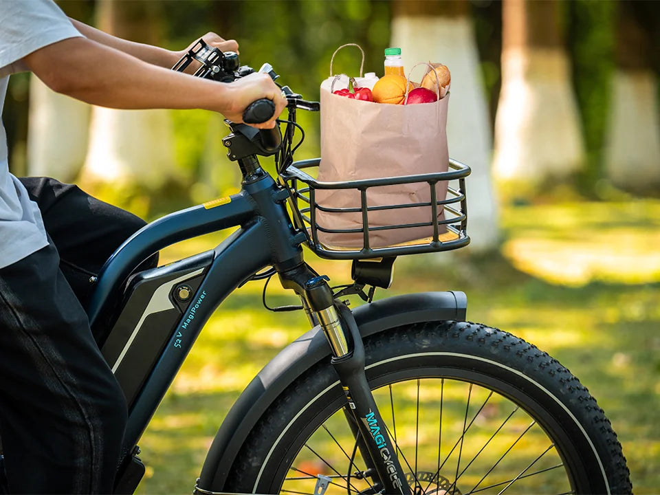 Front basket deals for electric bike