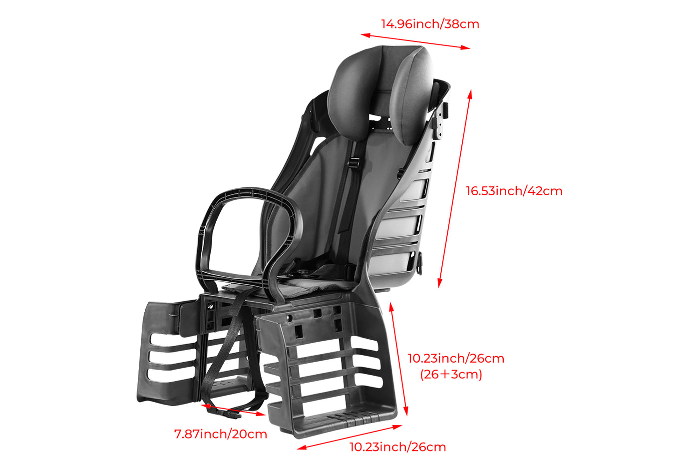 Ebike Child Carrier Seat, Rear Mounted Toddler Ebike Seat